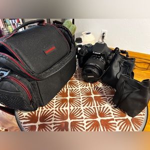 Canon EOS 2000D (rebel t7) camera with accessories